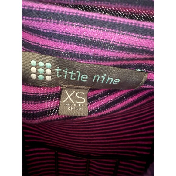 Title Nine Sweater Dress Women's XS Purple Pink Synergy Stripe Knit Hiking - Picture 5 of 9